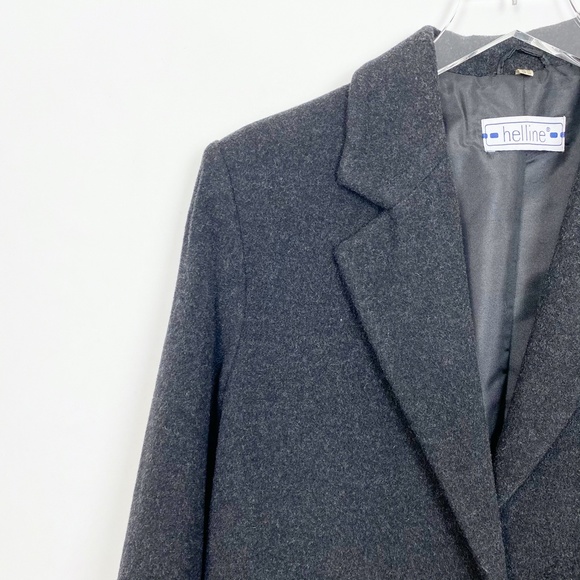 Helline Cashmere Virgin Wool Blazer Coat Charcoal - Picture 4 of 8